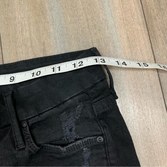 MOTHER looker ankle fray distressed jeans guilty as sin black size 25 - Picture 10 of 10